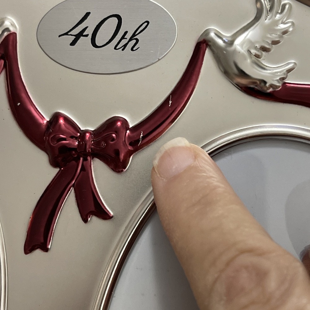 Juliana Two Tone Silver Plated Wedding Anniversary Photo Frame - 40th Ruby‎ Anni - Picture 4 of 8